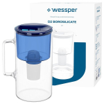 Wessper D2 BOROSILICATE 3L klaasist filterkannu