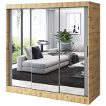 L&uuml;kandustega riidekapp peeglite riiulite ja riideriputitega Belvedo Karl Artisan Oak matt antratsiit 200x200cm komplekt