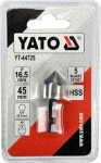 Yato Gremdurbis YT-44725, 45mm, 16.5mm, HSS, 5 tera, 1/4" (6.3mm) hoidik, 45&deg; tipu nurk, viimistletud pind