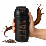 Termoskruus 500ml, roostevaba teras, tilaga, must
