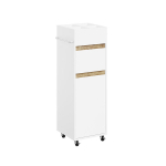 SoBuy Vannitoakapp BZR225-WN Valge 33x30x91cm Puitlaastplaat Sahtlite ja k&auml;ter&auml;tikuhoidikuga