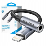 Heliadapter - VENTION - Lightning kuni 3,5 mm Jack - Integreeritud DAC - Nailonist punutud kaabel - Mikrofon ja juhtnupud