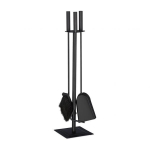 Komplektis 3 kaminat&ouml;&ouml;riista ja alus 61x15x15cm., must