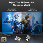 UGOURD K&otilde;rglahutusega HDMI kaabel 48Gbps Pickify, 5 m