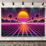 Retro S&uuml;nteelaine P&auml;ikeseloojangu Taustakangas Pickify, 100.33cm x 149.86cm