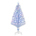 Tehiskuusk 120 cm &Oslash;60 cm valge/sinine LED- ja kiudoptiliste tuledega