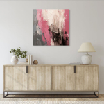 Seinapilt, Abstraktne minimalism, tekstuur, roosa