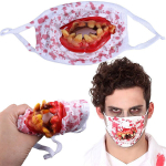 Halloweeni mask Rivex K031, valge, punane
