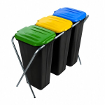 Metallist alus 3 pr&uuml;gikastile, must, pr&uuml;gikottidega, 10 tk, $ly solution &ndash; supports recycling and environmental care