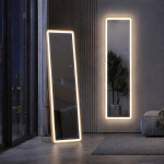 T&auml;ispikkuses peegel, 150&times;40cm, LED-valgusega, kuldne
