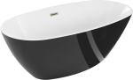 Vonia Mexen Eris su sifonu, 155 x 80 cm, White/Black+Gold