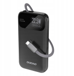 Akupank V&auml;line aku Dudao K31 must 10000mAh 22.5W (PD) + sisseehitatud juhe