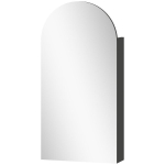 Vannitoakapp peegliga, kaarekujuline, reguleeritavate riiulitega, 40 &times; 12 &times; 80 cm, must