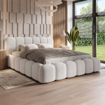 Voodi SoftLine + Madrats SAPNAS 2 XL|160x200|Valge #2|Boucle