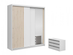 Kapp Aura, 203x60x218 cm, valge/pruun