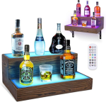 Akrylowy wiszący regał na wino z podświetleniem LED, 2 poziomy, 41x21x13 cm
