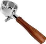 51 mm portafilter Cecotec Power Espresso kohvimasinale, roostevabast terasest filtrihoidja s&otilde;elaga, puidust k&auml;epide.