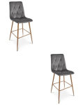 2-osaline baaritoolide komplekt Libra, hall/pruun