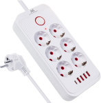 Maclean Mce391 W pikenduskaabel: 6 pistikupesa, 4xusb, Usb-c, 3m