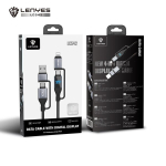 2-in-1 USB-C 60 W kaabel koos nutikella laadijaga pikkus 100 cm LC542 Lenyes