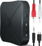 Bluetooth-heli saatja-vastuv&otilde;tja 2-in-1, TX/RX adapter, AUX RCA, Must