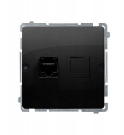 Pistikupesa Rj45 Cat 5e, must matt, Simon Basic