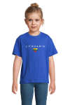 Laste sinine T-s&auml;rk &bdquo;Lithuania&ldquo; (valge)