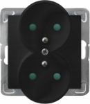 Ospel topelt pistikupesa GP-2YRAZP/m/33, must