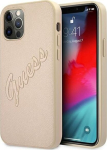 Guess GUHCP12LRSAVSLG iPhone 12 Pro Max 6.7 kuld/kollektsiooni v&auml;rv Saffiano Vintage Script