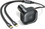 USAMS autolaadija sisset&otilde;mmatav kaabel 2xUSB-C 30W PD iPhone 12 13 14 jaoks