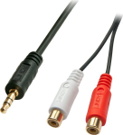 Lindy kaabeladapter 35678 0.25m, must, 3,5mm emane 2xRCA isane