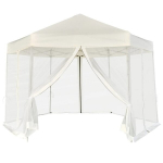 vidaXL kuusnurkne k&uuml;lgseintega pop-up peotelk, kreemjas, 3,6 x 3,1 m