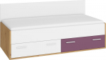Voodi Meblocross Hey 10, 90x200 cm, valge/lilla