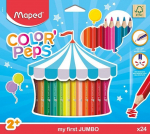 V&auml;rvilised pliiatsid ColorPeps My First Jumbo, 24tk