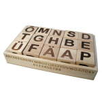 Puitklotsid karbis t&auml;hed ja numbrid, 15 tk (Eesti t&auml;hestik) 0034