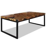 vidaXL kohvilaud tugevast tiigipuidust ja vaigust 110 x 60 x 40 cm, Juoda