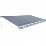 Kokkupandav varikatus k&auml;sitsi kasutatav vidaXL, 600 cm, sinine/valge