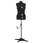 vidaXL reguleeritav kleidimannekeen, naine, must, M, suurus 40-46