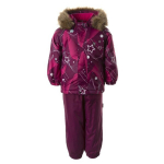 Huppa Laste talvekomplekt LASSE, burgundy pattern/ burgundy