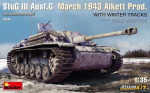 Liimitav mudel MiniArt 35367 StuG III Ausf. G March 1943 Alkett Prod w/Winter Tracks Interior Kit 1/35