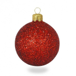 Kuuseehete komplekt 12 tk, &empty;3.5 cm, v&auml;rv: glitter punane (B28) 9177