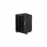 Lanberg Rack kapp 19 15U 600x600, must, klaasuks, IP20, 800kg, 4 vertikaalset riba, 2 ventilaatori pesa