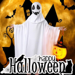 Laste kummituse kost&uuml;&uuml;m Halloweeniks, valge keep, 10-12 aastat