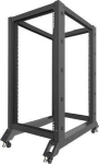 Lanberg Open rack 22U OR01-6022-B, 1229x600x1000mm, 600kg, 4 vertikaalset riba, statiiv, M6 kruvid, piduridega rattad