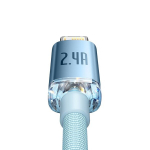 Baseus kaabel Crystal Shine USB - Lightning 2,0 m 2,4A taevasinine
