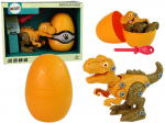 Kruvikeerajaga dinosauruste komplekt poistele Lean Toys, kollane
