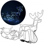 Suur Led valgustatud hirv saaniga 210cm 288 Led k&uuml;lm valge + v&auml;lklamp