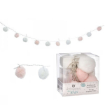 Pehme pom-pom vanik lastetuppa, mitmev&auml;rviline, 10 LED-valgustiga