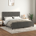 vidaXL voodiraam peatsiga, tumehall, 160x200 cm, samet