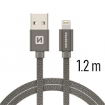 USB kaabel Swissten Textile 3A Lighthing, 1.2 m, hall